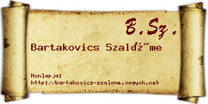 Bartakovics Szalóme névjegykártya